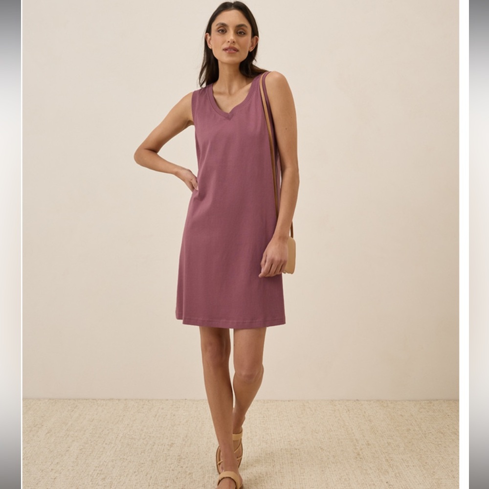 Pact Mauve Softspun A-line Tank Dress